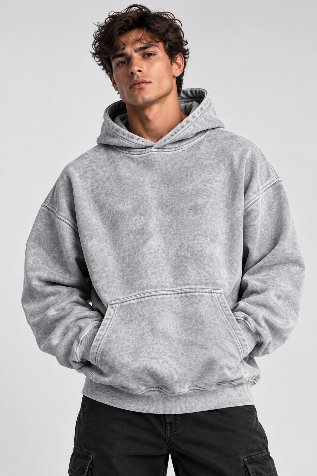 Snow Wash Fleece Oversize Hoodie